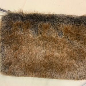 Faux fur clutch
